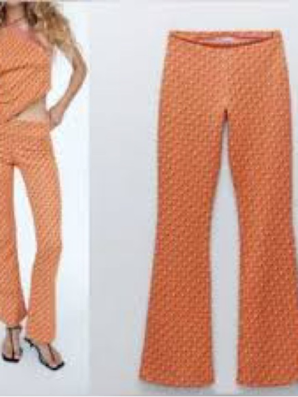 Zara Orange Flared Pants